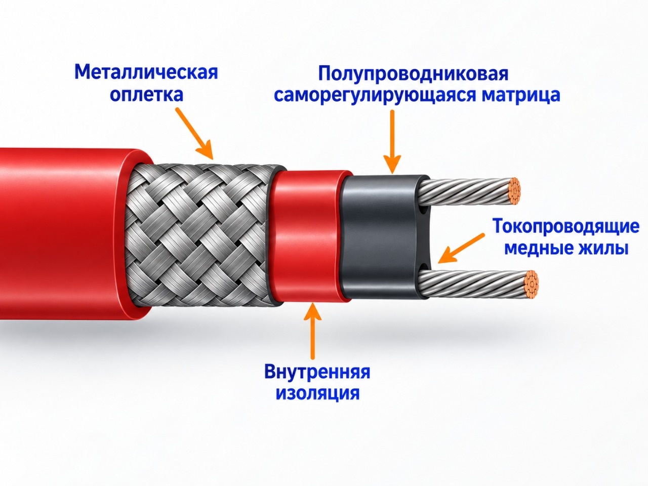 Структура саморегулирующегося кабеля