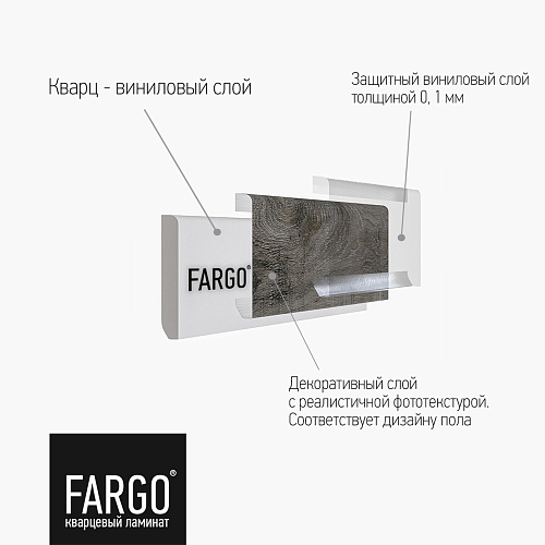 Кварцевый плинтус Fargo 366-1B Дуб Рустик Серый градиент Кварцевый плинтус Fargo 366-1B Дуб Рустик Серый градиент